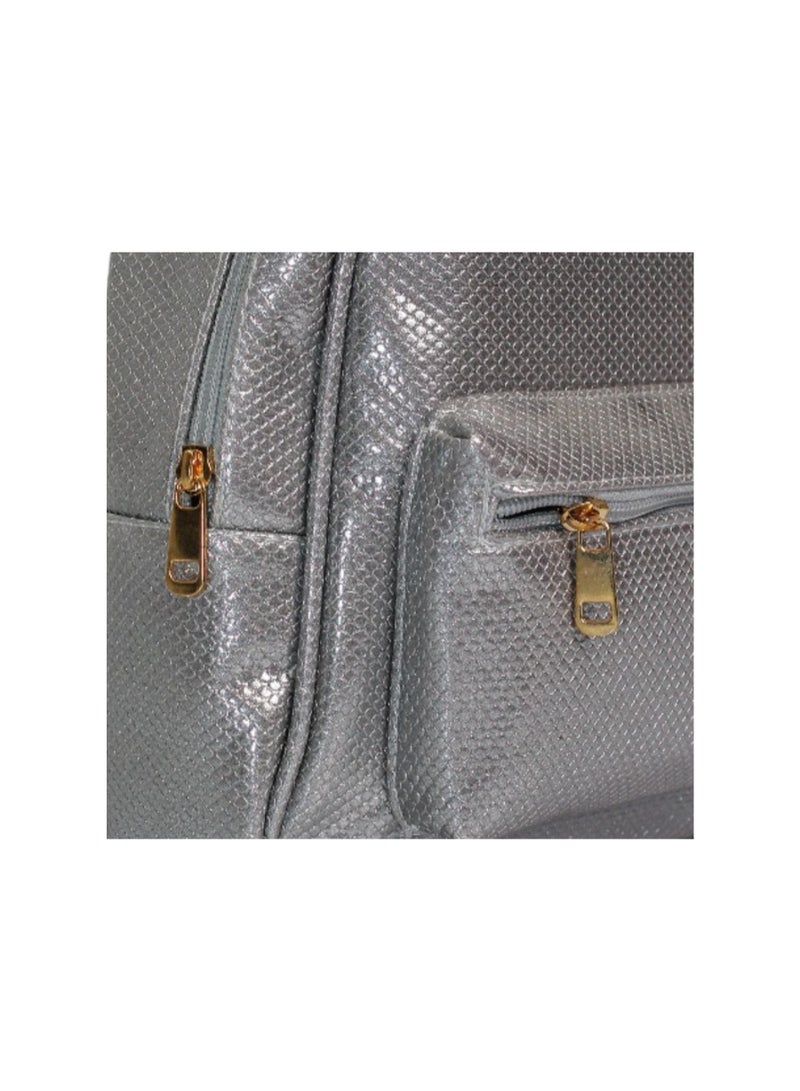 فانسي حقيبة ظهر بناتي – فضي - Image 3